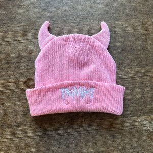 Broken Promises Graveyard Devil Horn Beanie Pink